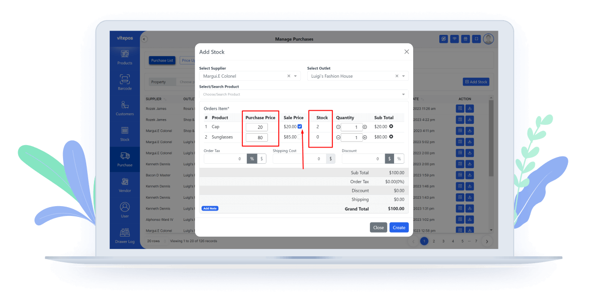 Change Purchase price when add stock