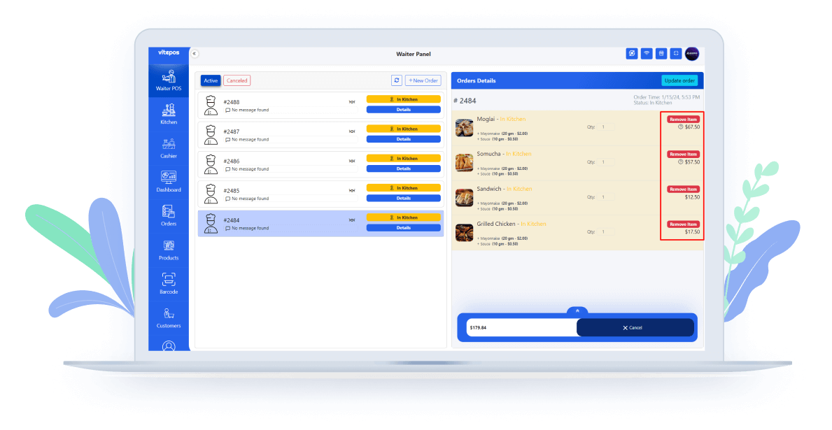 Remove Item from Active Order