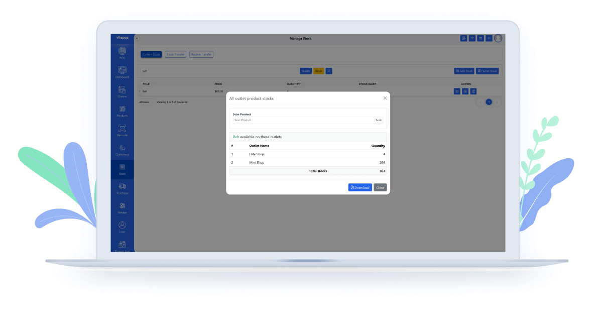 Show All outlet product stocks feature